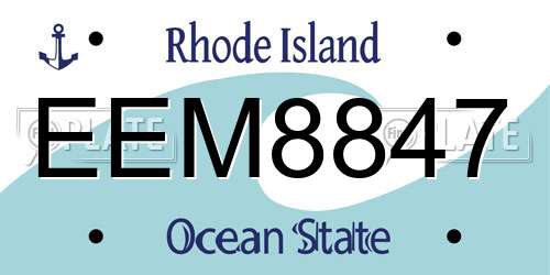 EEM8847 Rhode Island License Plate
