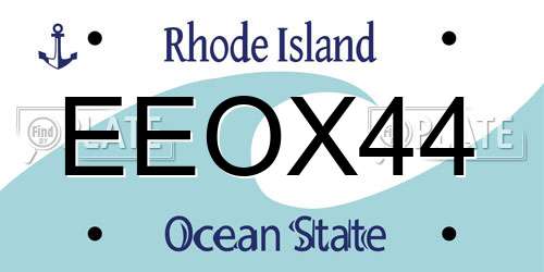 EEOX44 Rhode Island License Plate