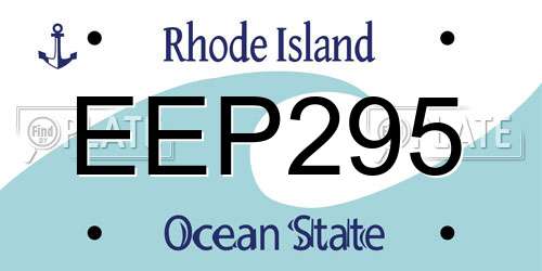 EEP295 Rhode Island License Plate