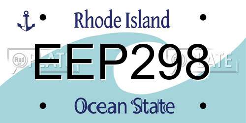 EEP298 Rhode Island License Plate