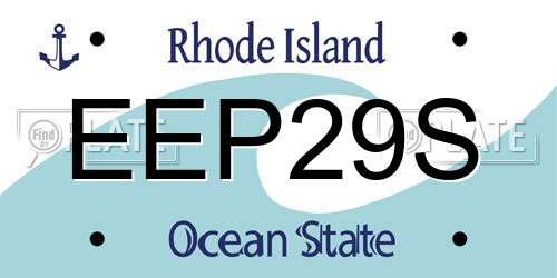 EEP29S Rhode Island License Plate