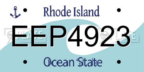 EEP4923 Rhode Island License Plate