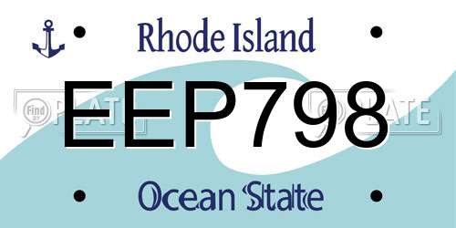 EEP798 Rhode Island License Plate