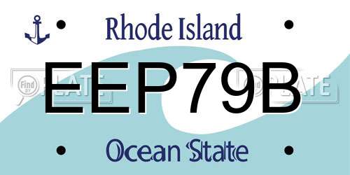 EEP79B Rhode Island License Plate