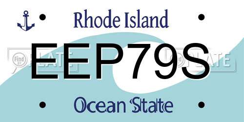 EEP79S Rhode Island License Plate