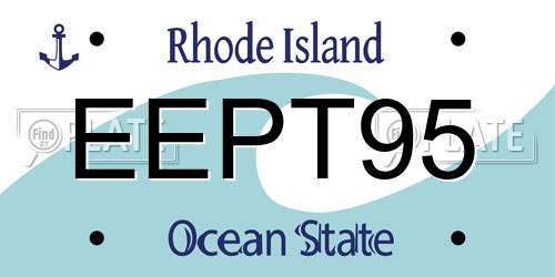 EEPT95 Rhode Island License Plate