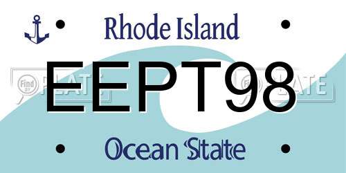 EEPT98 Rhode Island License Plate