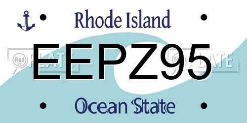 EEPZ95 Rhode Island License Plate