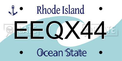 EEQX44 Rhode Island License Plate