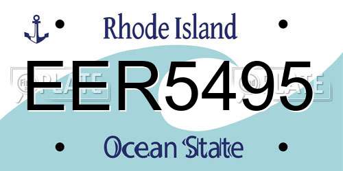 EER5495 Rhode Island License Plate