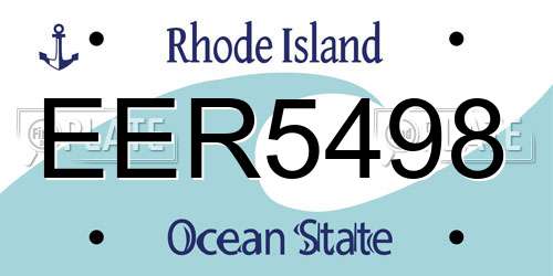 EER5498 Rhode Island License Plate
