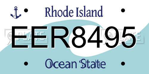 EER8495 Rhode Island License Plate