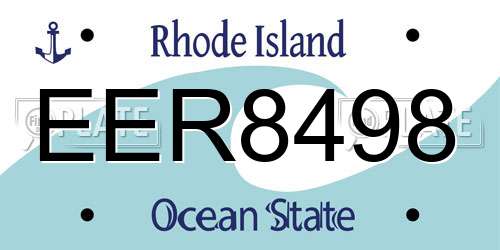 EER8498 Rhode Island License Plate