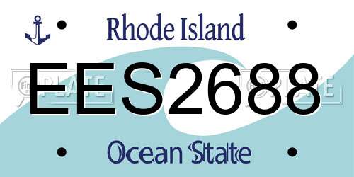EES2688 Rhode Island License Plate