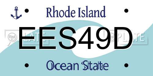 EES49D Rhode Island License Plate