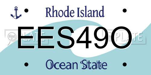 EES49O Rhode Island License Plate