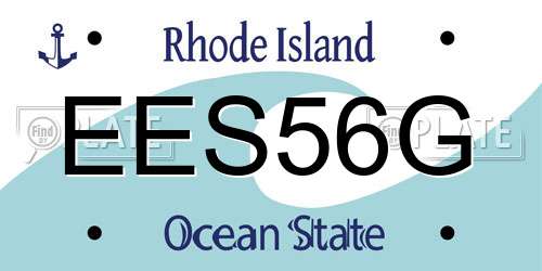 EES56G Rhode Island License Plate