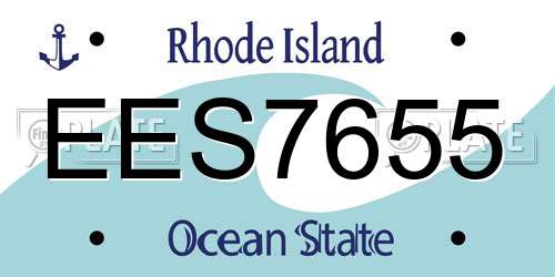 EES7655 Rhode Island License Plate