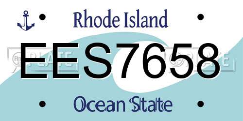 EES7658 Rhode Island License Plate