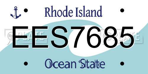 EES7685 Rhode Island License Plate