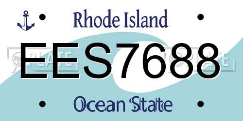 EES7688 Rhode Island License Plate