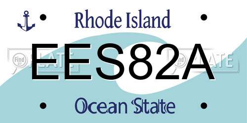 EES82A Rhode Island License Plate