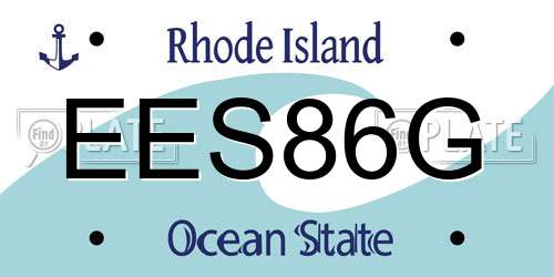 EES86G Rhode Island License Plate