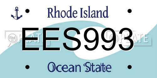 EES993 Rhode Island License Plate