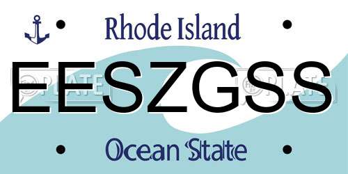 EESZGSS Rhode Island License Plate
