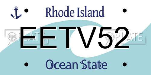 EETV52 Rhode Island License Plate