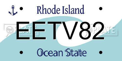 EETV82 Rhode Island License Plate