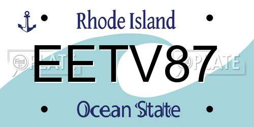 EETV87 Rhode Island License Plate