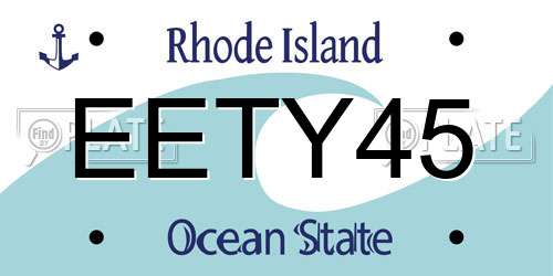 EETY45 Rhode Island License Plate
