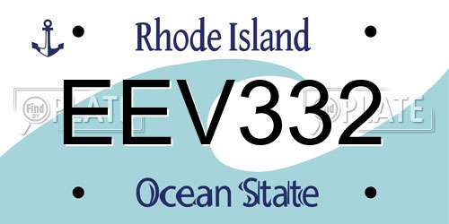EEV332 Rhode Island License Plate