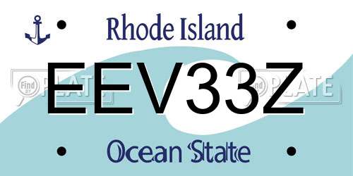EEV33Z Rhode Island License Plate