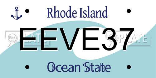 EEVE37 Rhode Island License Plate