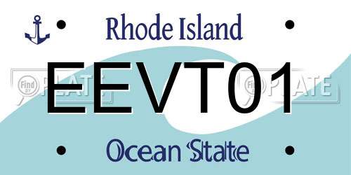 EEVT01 Rhode Island License Plate