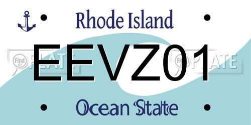 EEVZ01 Rhode Island License Plate