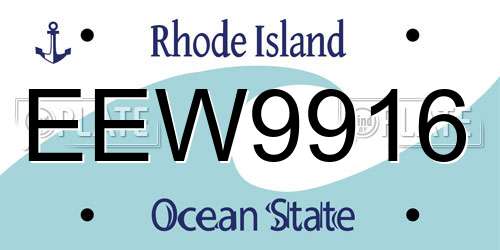 EEW9916 Rhode Island License Plate