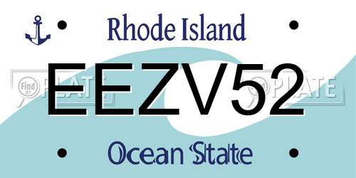 EEZV52 Rhode Island License Plate
