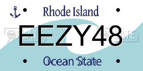 EEZY48 Rhode Island License Plate