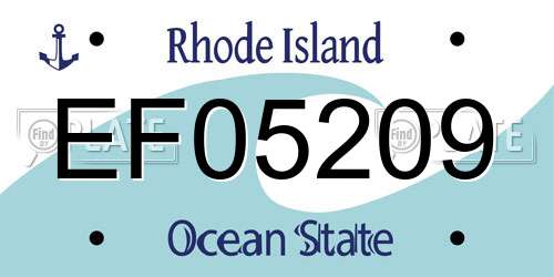 EF05209 Rhode Island License Plate