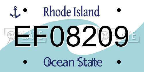 EF08209 Rhode Island License Plate