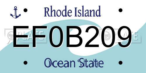 EF0B209 Rhode Island License Plate