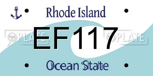 EF117 Rhode Island License Plate