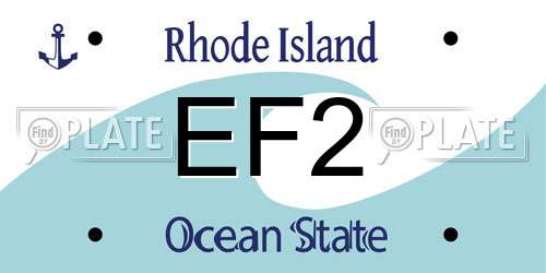 EF2 Rhode Island License Plate