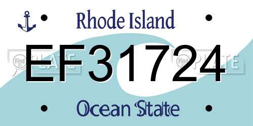 EF31724 Rhode Island License Plate