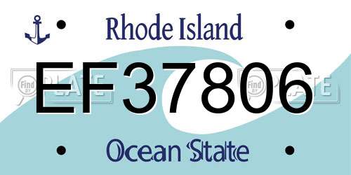 EF37806 Rhode Island License Plate