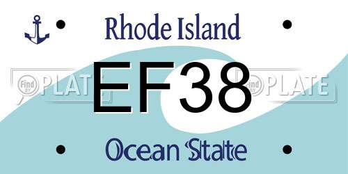 EF38 Rhode Island License Plate