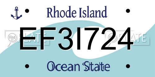 EF3I724 Rhode Island License Plate
